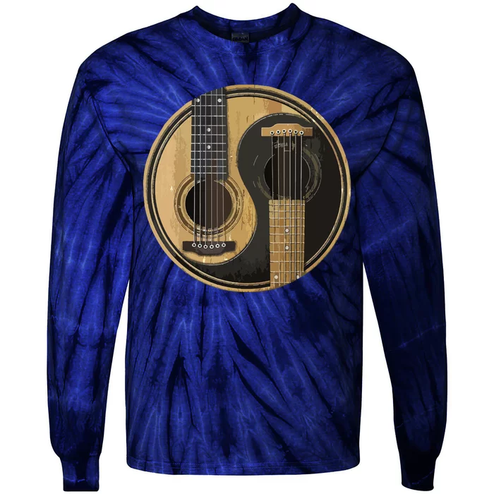 Ying Yang Guitar Guitar Player Tie-Dye Long Sleeve Shirt