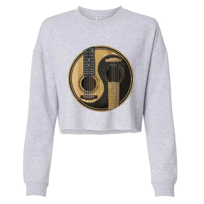 Ying Yang Guitar Guitar Player Cropped Pullover Crew