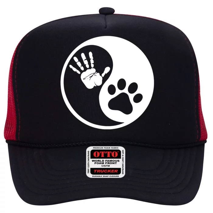 Yin Yang Human Dog Bond Best Friend High Crown Mesh Trucker Hat