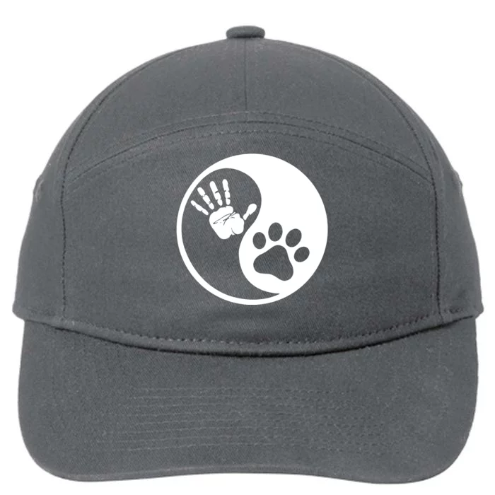 Yin Yang Human Dog Bond Best Friend 7-Panel Snapback Hat