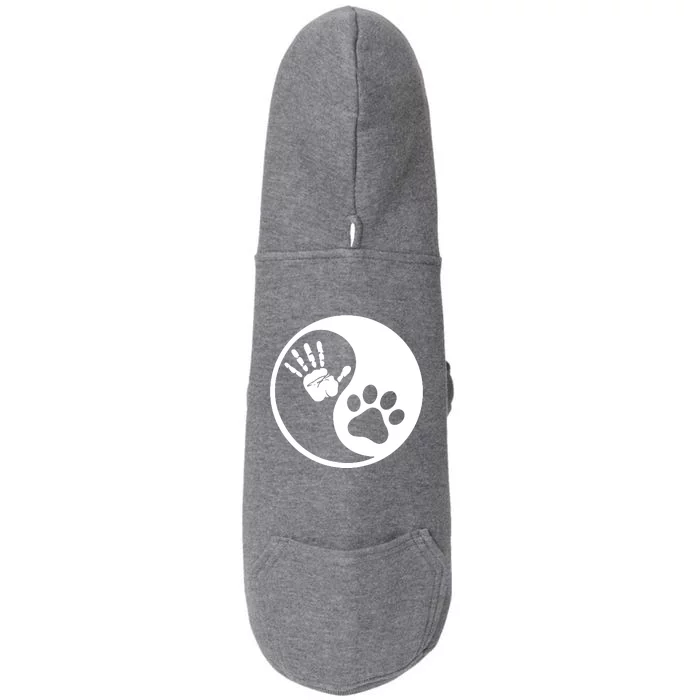 Yin Yang Human Dog Bond Best Friend Doggie 3-End Fleece Hoodie