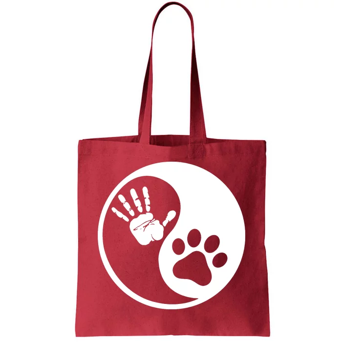 Yin Yang Human Dog Bond Best Friend Tote Bag