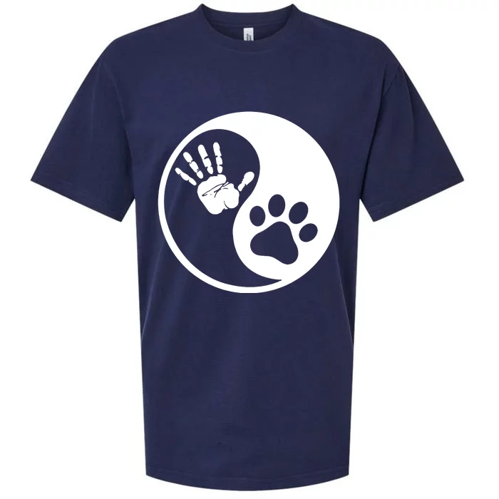 Yin Yang Human Dog Bond Best Friend Sueded Cloud Jersey T-Shirt