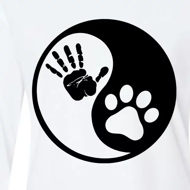 Yin Yang Human Dog Bond Best Friend Womens Cotton Relaxed Long Sleeve T-Shirt