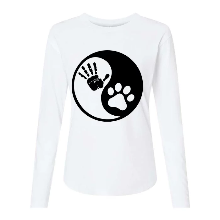 Yin Yang Human Dog Bond Best Friend Womens Cotton Relaxed Long Sleeve T-Shirt