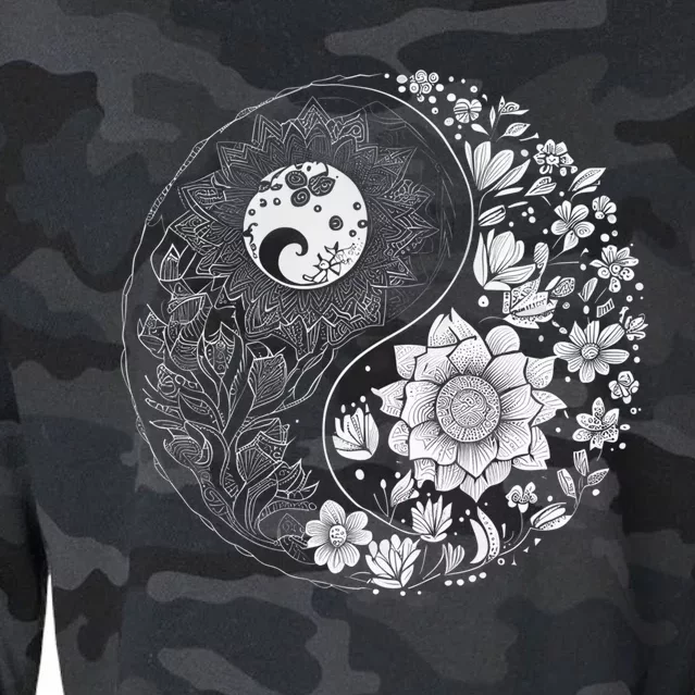 Yin Yang Lotus Mandala Graphic Tees for Boy Girl Cropped Pullover Crew