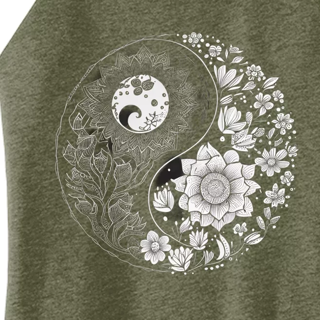 Yin Yang Lotus Mandala Graphic Tees for Boy Girl Women’s Perfect Tri Rocker Tank