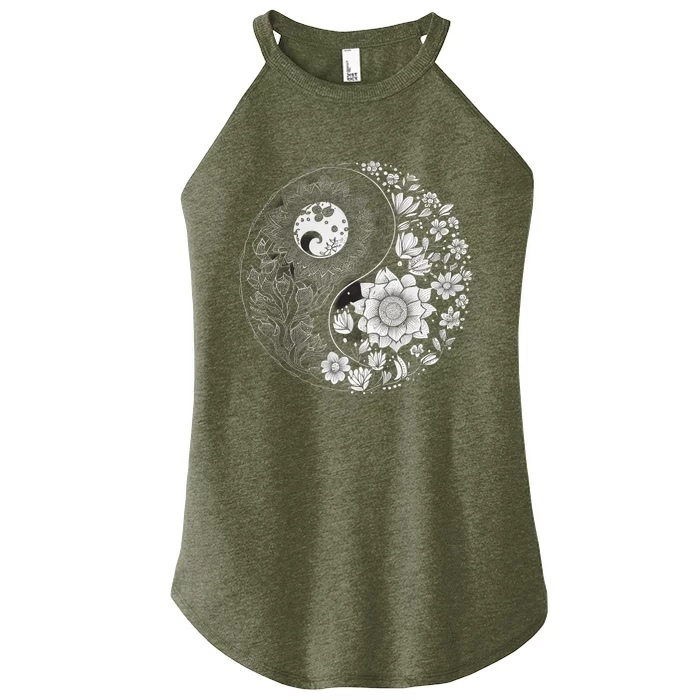 Yin Yang Lotus Mandala Graphic Tees for Boy Girl Women’s Perfect Tri Rocker Tank