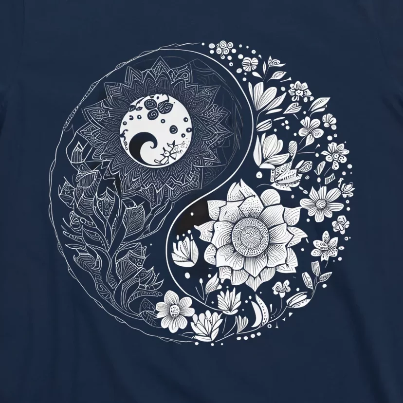 Yin Yang Lotus Mandala Graphic Tees for Boy Girl T-Shirt