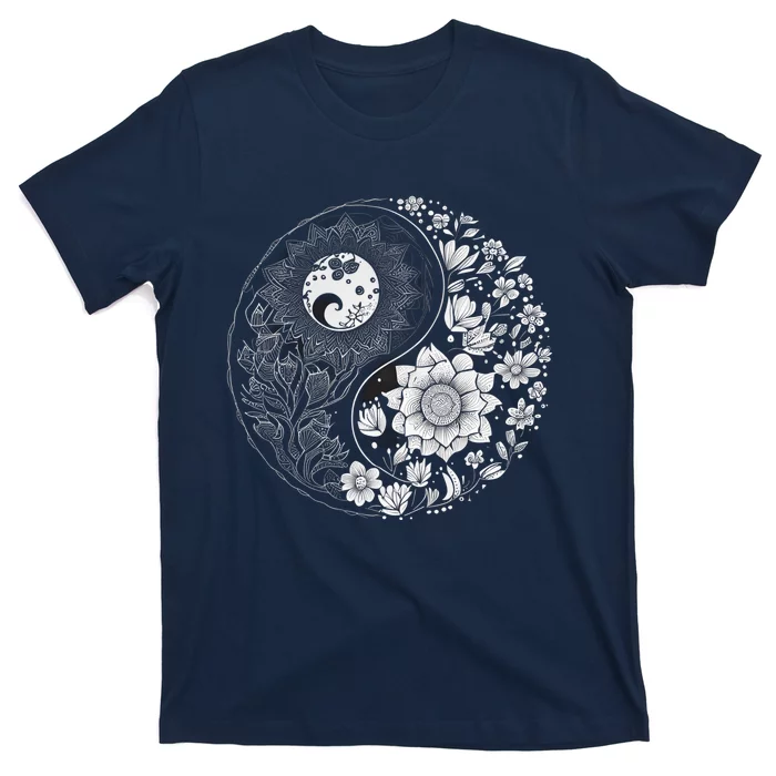 Yin Yang Lotus Mandala Graphic Tees for Boy Girl T-Shirt