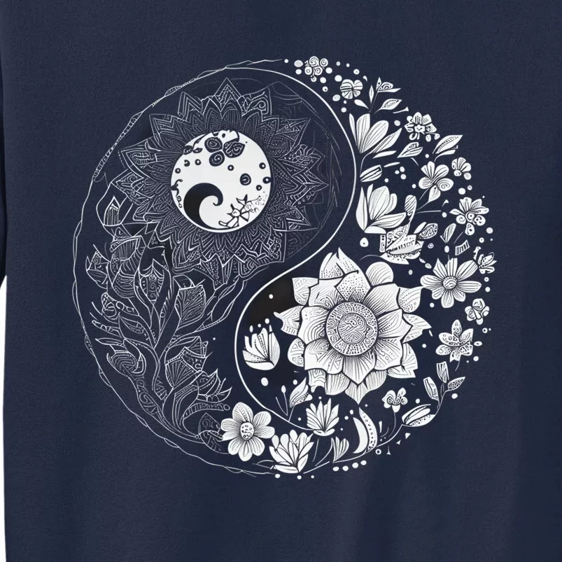 Yin Yang Lotus Mandala Graphic Tees for Boy Girl Tall Sweatshirt