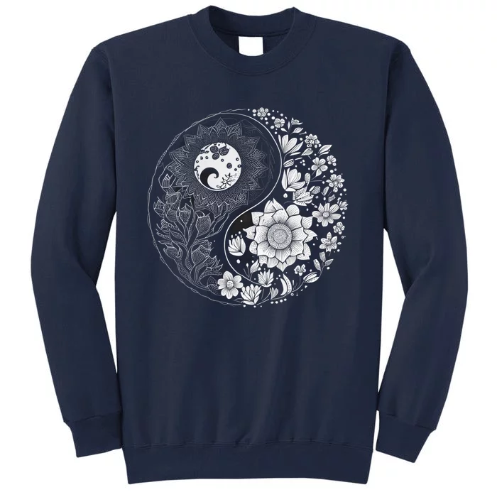 Yin Yang Lotus Mandala Graphic Tees for Boy Girl Tall Sweatshirt