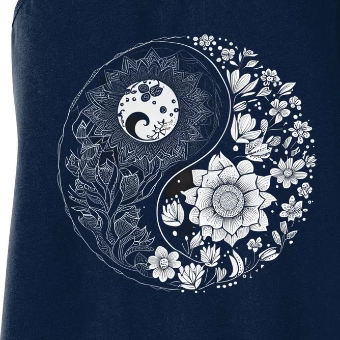 Yin Yang Lotus Mandala Graphic Tees for Boy Girl Women's Racerback Tank