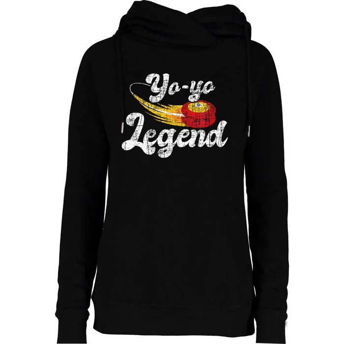 Yo Yo Legend Yoyo Master Tricks Competition Pastime Game Womens Funnel Neck Pullover Hood