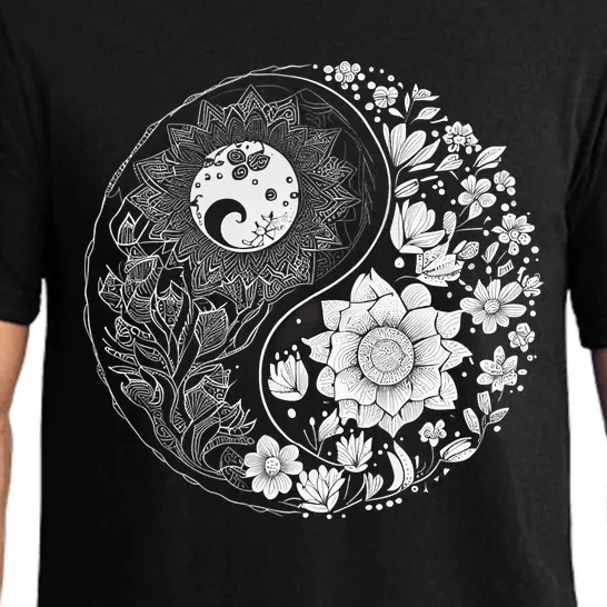 Yin Yang Lotus Mandala Graphic Tees For Men Women Pajama Set