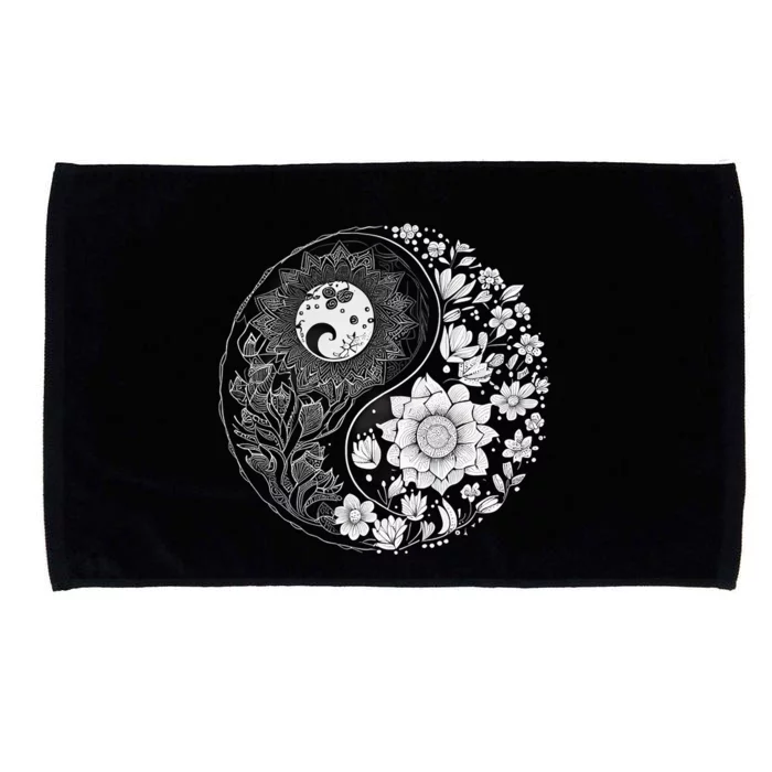 Yin Yang Lotus Mandala Graphic Tees For Men Women Microfiber Hand Towel