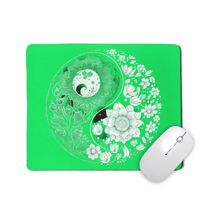 Yin Yang Lotus Mandala Graphic Tees For Men Women Mousepad