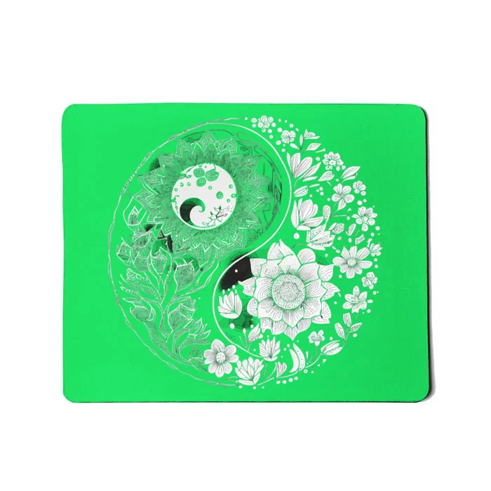 Yin Yang Lotus Mandala Graphic Tees For Men Women Mousepad