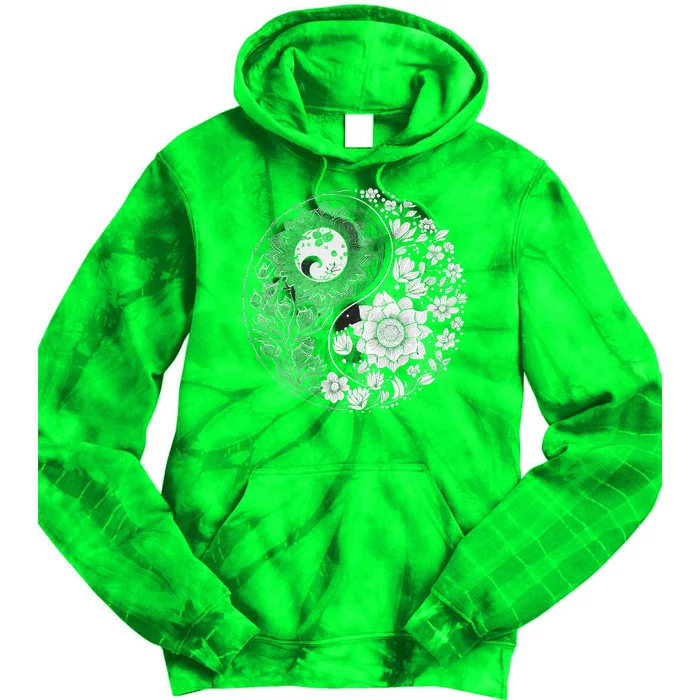 Yin Yang Lotus Mandala Graphic Tees For Men Women Tie Dye Hoodie