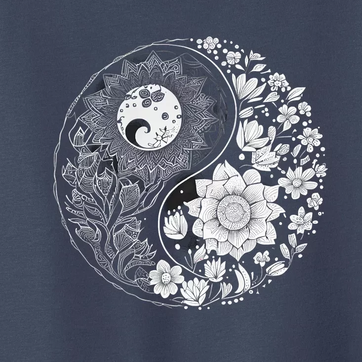 Yin Yang Lotus Mandala Graphic Tees For Men Women Toddler T-Shirt