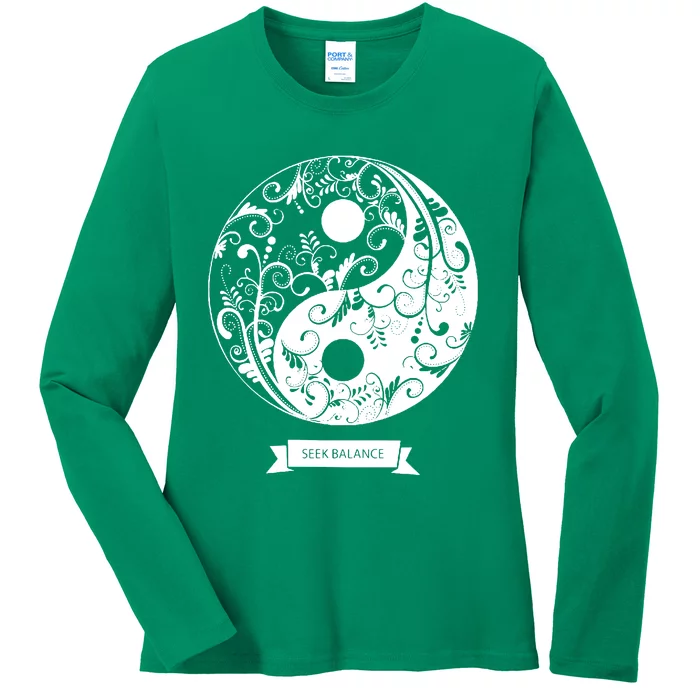 Yin Yang Mandala Ladies Long Sleeve Shirt