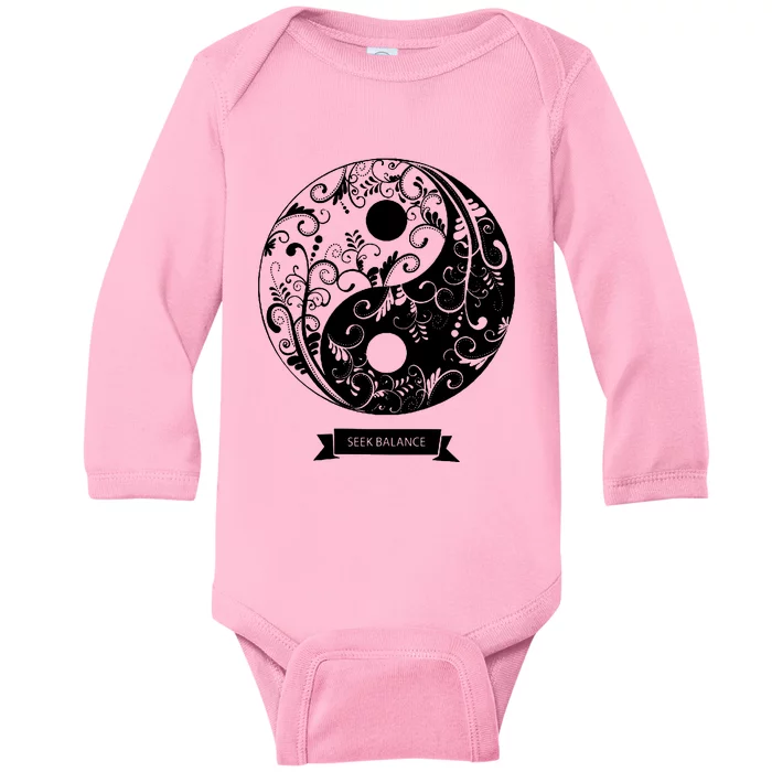 Yin Yang Mandala Baby Long Sleeve Bodysuit