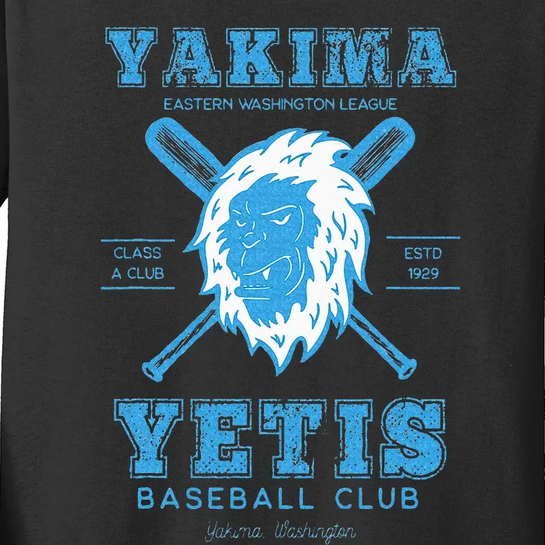 Yakima Yetis Retro Minor League Baseball Team Kids Long Sleeve Shirt