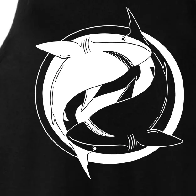 Ying Yang Shark Ladies Tri-Blend Wicking Tank