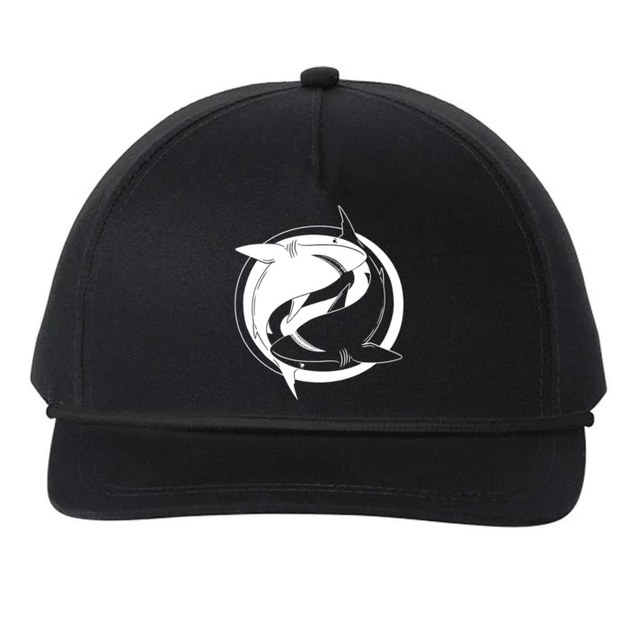 Ying Yang Shark Snapback Five-Panel Rope Hat