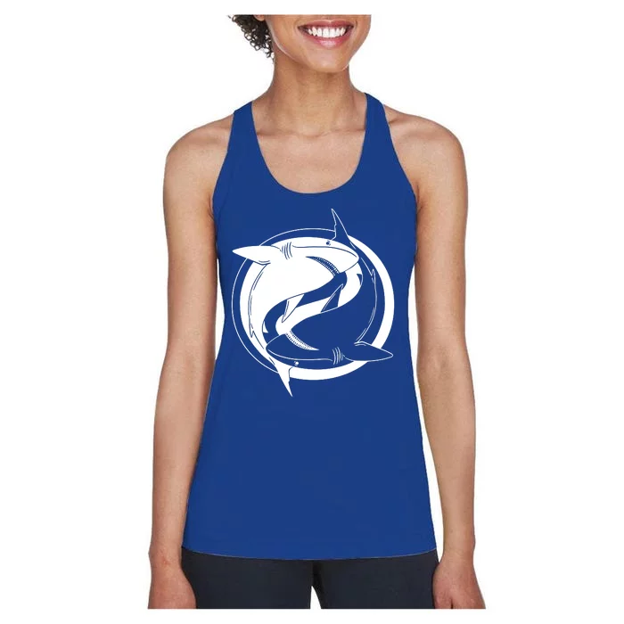 Ying Yang Shark Women's Racerback Tank