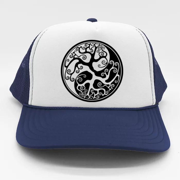 Yin Yang Tree Of Life Trucker Hat