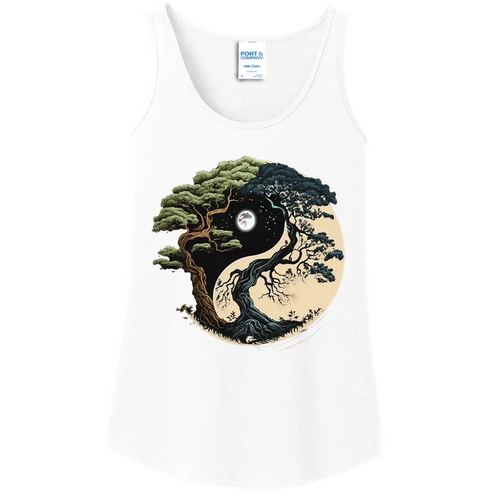 Yin Yang Tree Of Life On Buddhist Bonsai Tree Ladies Essential Tank