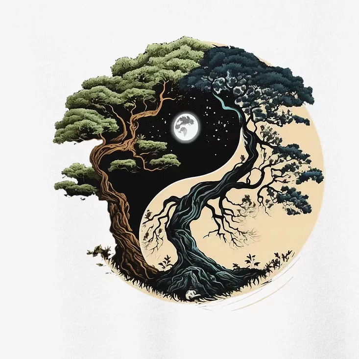 Yin Yang Tree Of Life On Buddhist Bonsai Tree Toddler T-Shirt