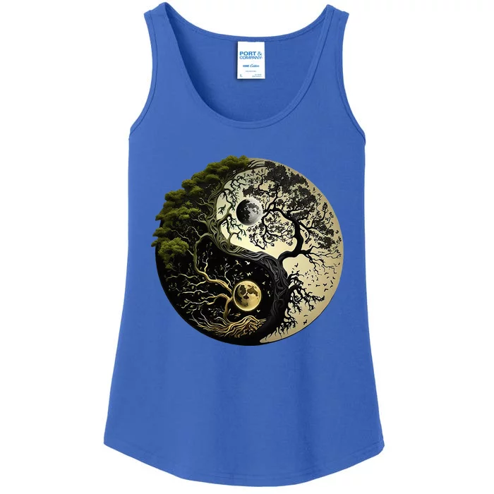 Yin Yang Tree Of Life Funny Ladies Essential Tank