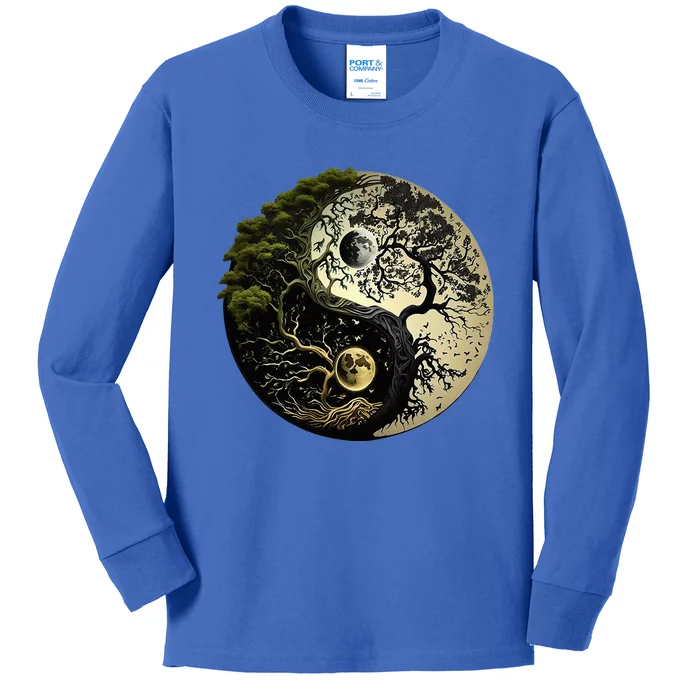 Yin Yang Tree Of Life Funny Kids Long Sleeve Shirt