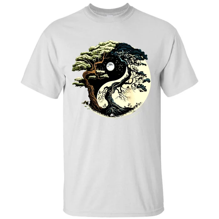 Yin Yang Tree Of Life On Buddhist Bonsai Tree Tall T-Shirt