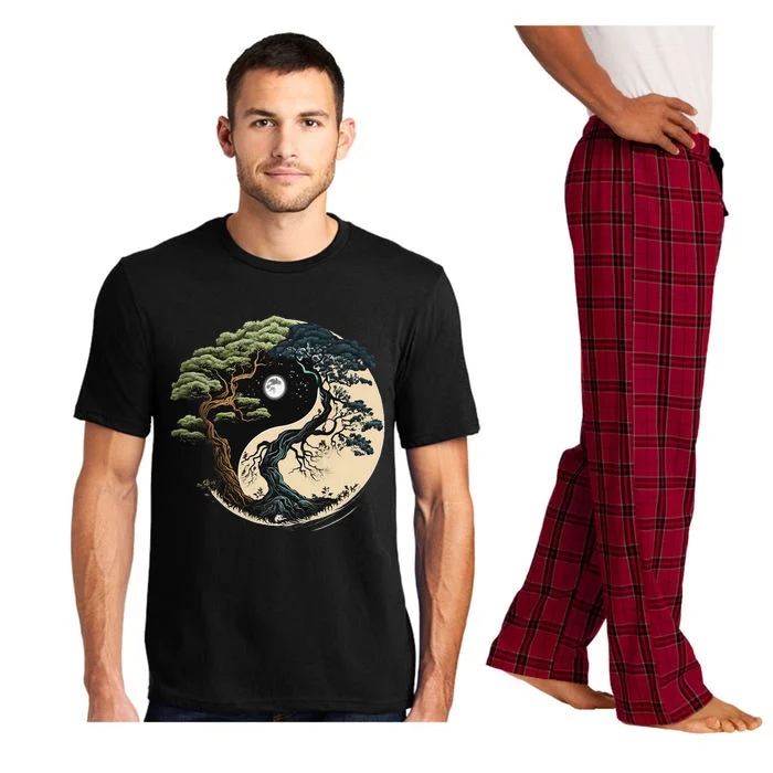 Yin Yang Tree Of Life On Buddhist Bonsai Tree Pajama Set