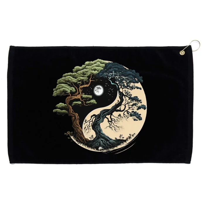 Yin Yang Tree Of Life On Buddhist Bonsai Tree Grommeted Golf Towel