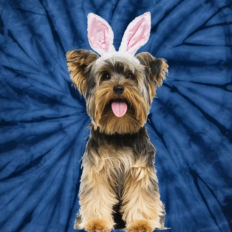 Yorkie Yorkshire Terrier Wearing Easter Bunny Ears Dog Tie-Dye T-Shirt