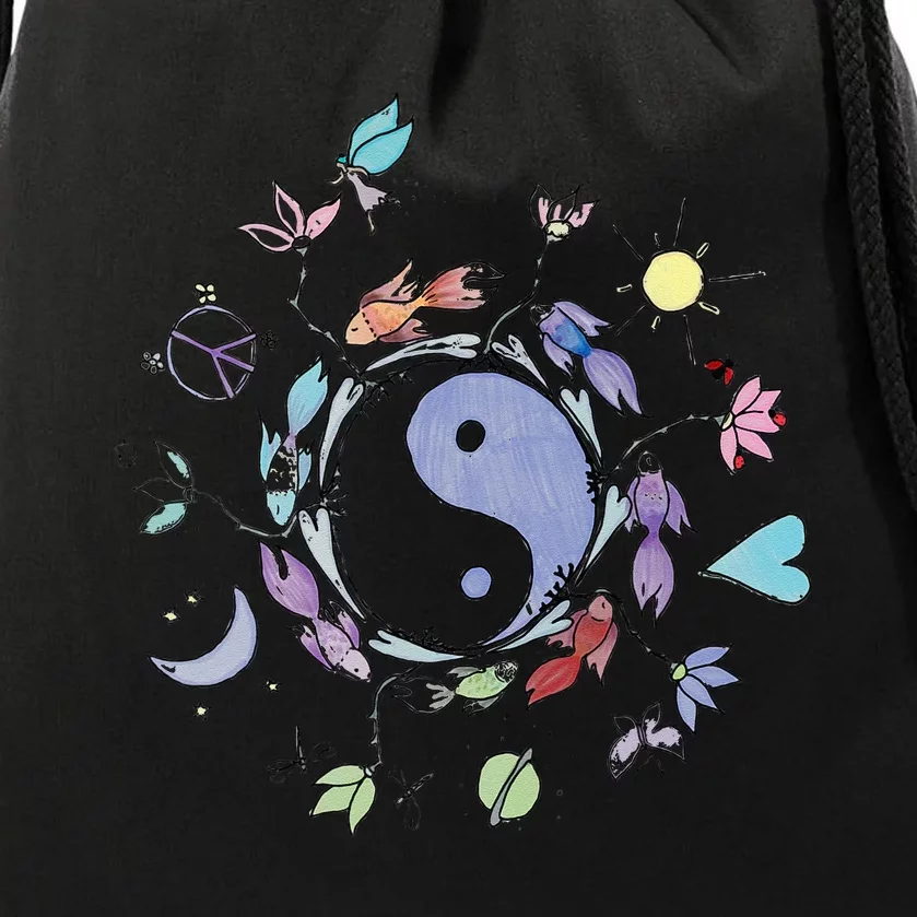 Ying Yang  Tai Chi Design Drawstring Bag