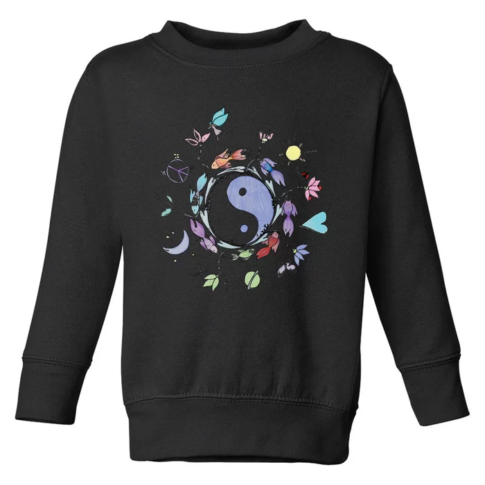 Ying Yang  Tai Chi Design Toddler Sweatshirt