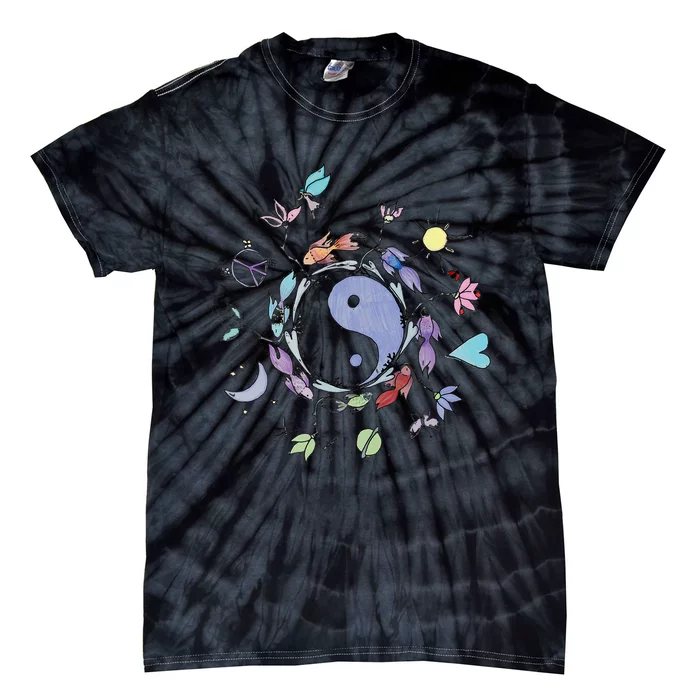 Ying Yang  Tai Chi Design Tie-Dye T-Shirt