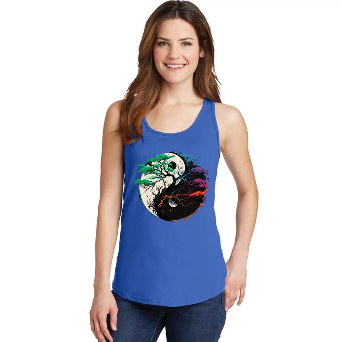 Yin Yang Tree Of Life Ladies Essential Tank