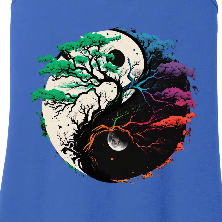 Yin Yang Tree Of Life Ladies Essential Tank