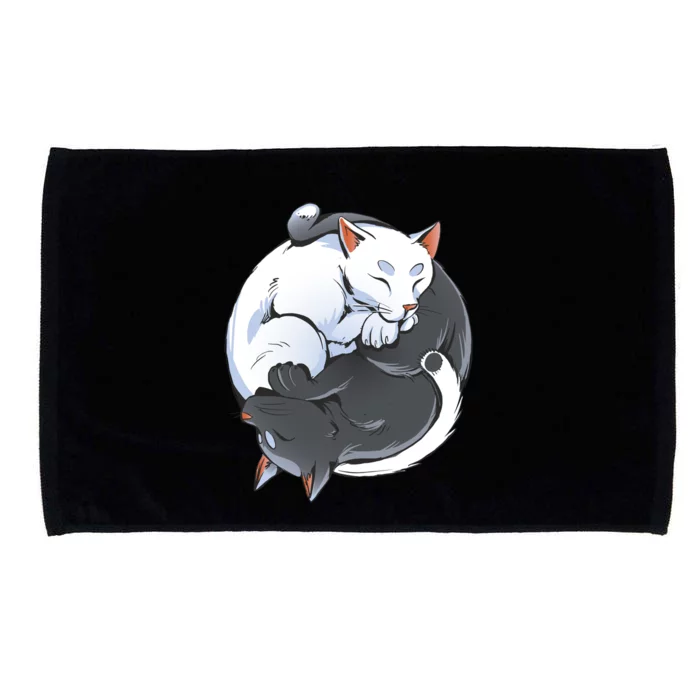 Yin Yang Yoga Zen Cute Cats For Cat Lover Meaningful Gift Microfiber Hand Towel