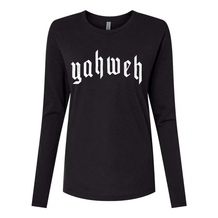 Yahweh Yhwh Yeshua Jesus Christian Jewish God Manifestation Womens Cotton Relaxed Long Sleeve T-Shirt