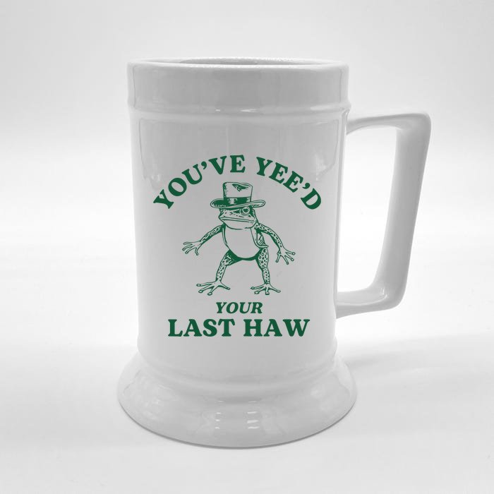 YouVe YeeD Your Last Haw Cowboy Frog Front & Back Beer Stein