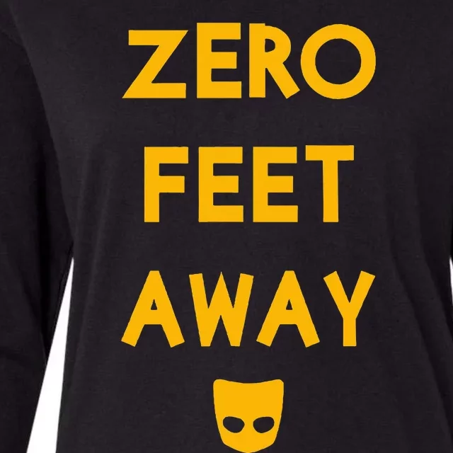 Zero 0 Feet Away Funny Gay Cruising Womens Cotton Relaxed Long Sleeve T-Shirt