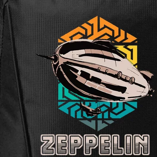 Zeppelin 70s & 80s Blimps Dirigible Airship City Backpack