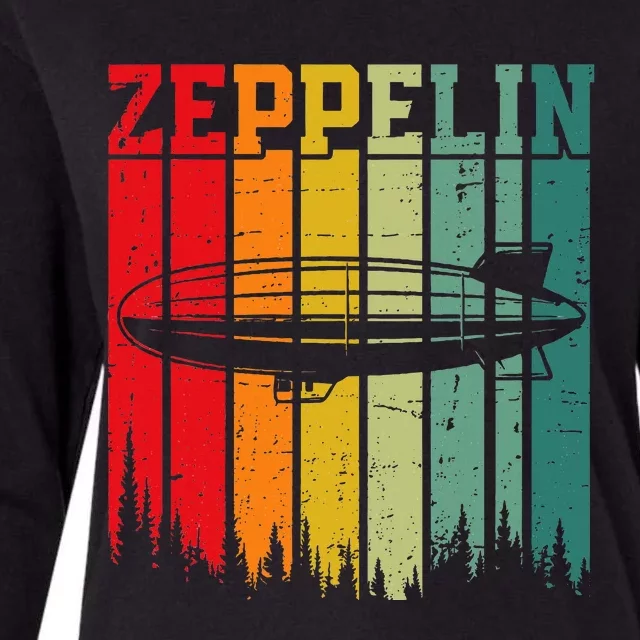 Zeppelin 70s 80s Dirigible Airship Zepelin Zepplin Womens Cotton Relaxed Long Sleeve T-Shirt